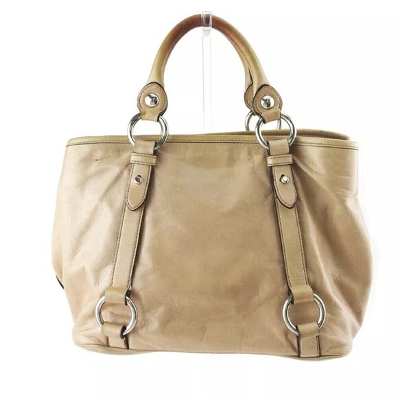 MIU MIU 2WAY shoulder bag logo beige leather Authentic USED T20115 - Picture 2 of 10
